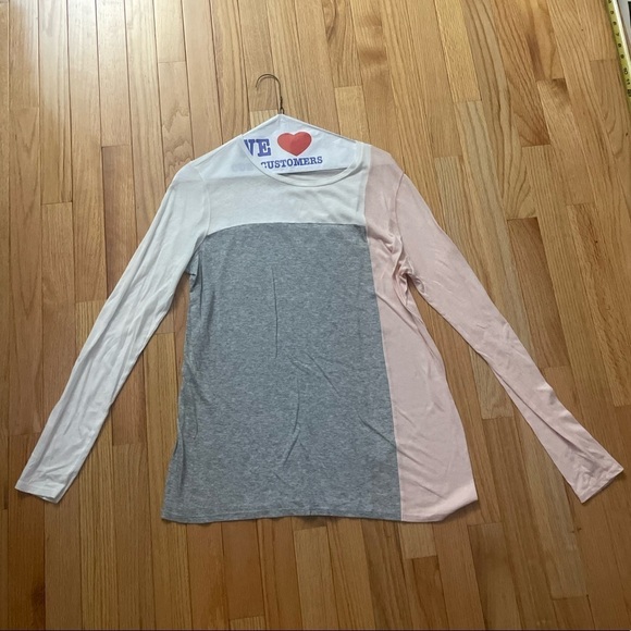 VINCE Three Tone Grey Pink White Long Sleeve Size Medium - Picture 1 of 5
